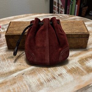 Coach Burgundy Suede Mini Bag
